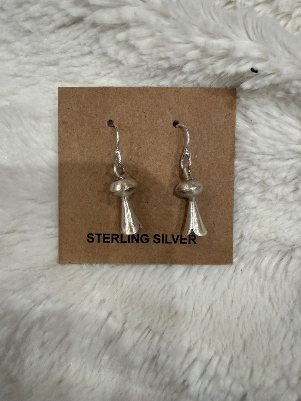 Sterling Silver Squash Blossom Dangle Earrings